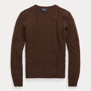 [Vintage] Ralph Lauren Cable-Knit Cashmere Sweater in Chocolate Brown